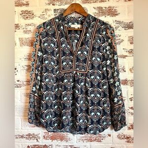 LOFT Paisley Multicolor Rayon Top Size XS